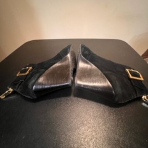 Tory Burch black suede wedge ankle boots size 5.5 - Picture 5 of 15